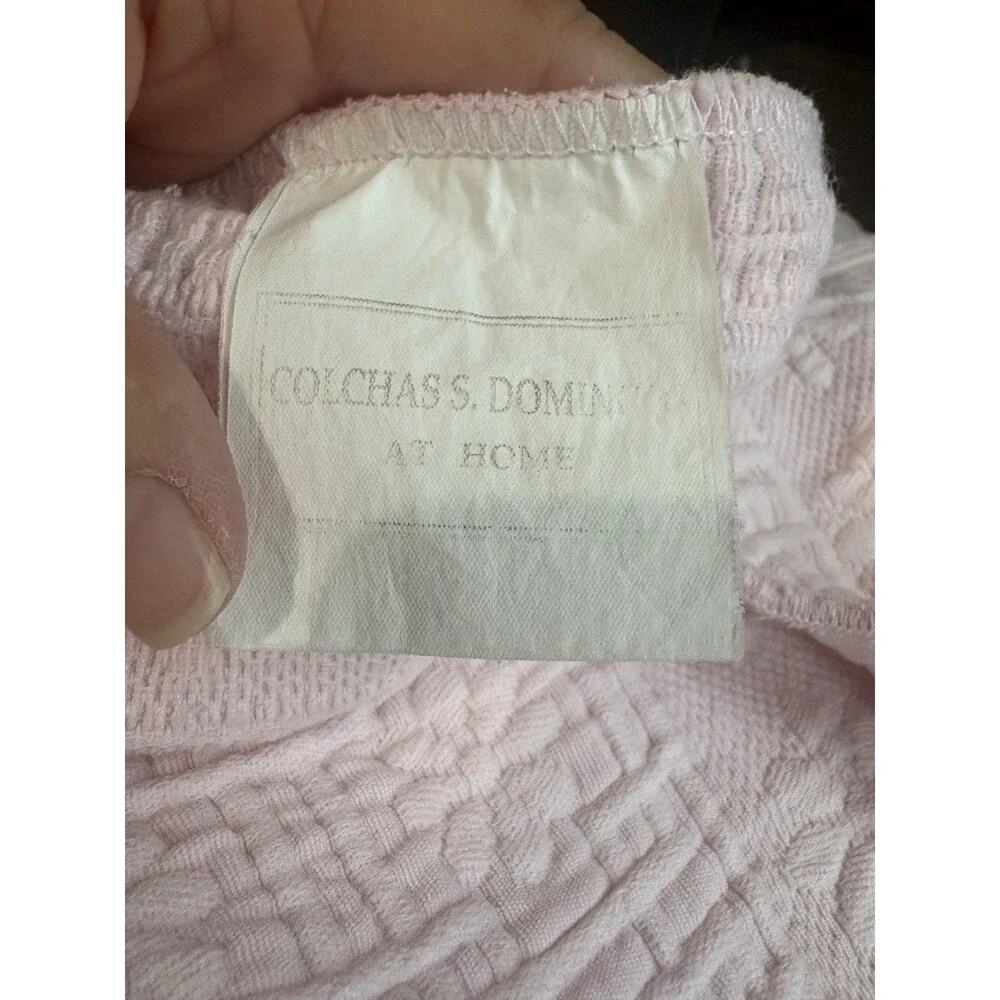 Colchas S Domingos King Pillow Shams Set of 2 Light Pink Matelasse Scalloped Edg